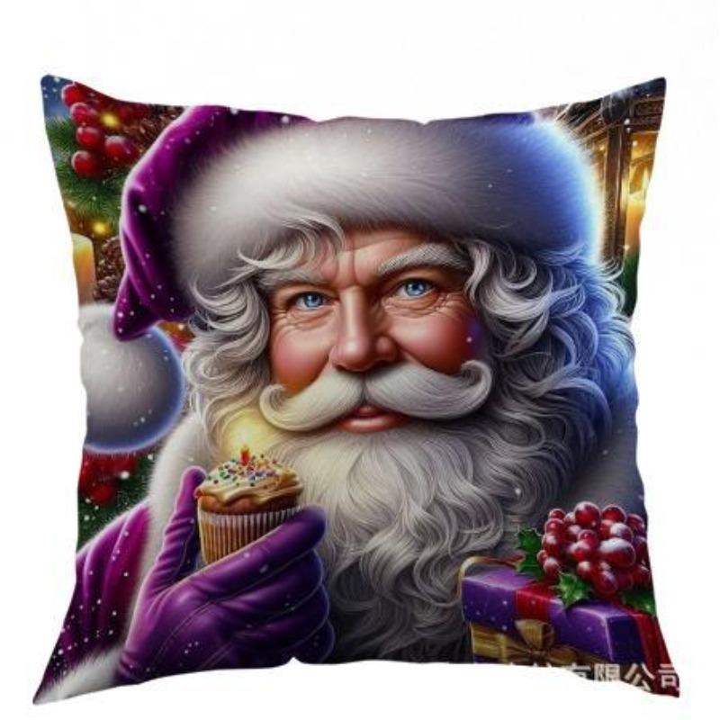 Christmas Snowman Pillow Cover Christmas Tree Gift Pile Home Bedroom Decoration Cushion Cover Bedside Pillow