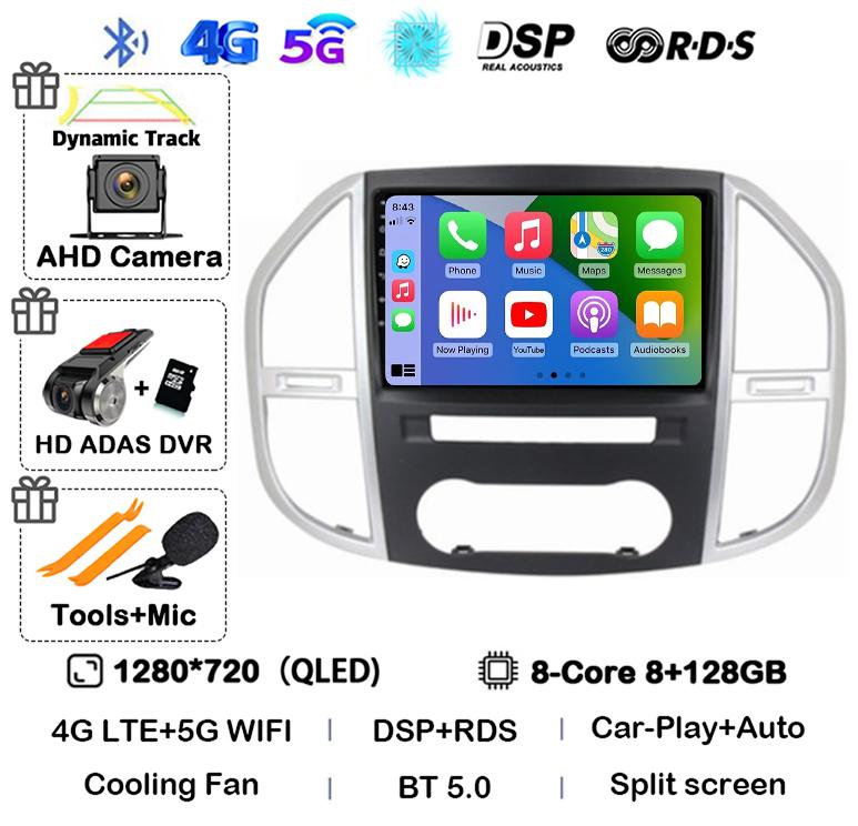 Android 14 Carplay Auto Car Radio For Mercedes Benz Vito W447 2014-2021 Multimedia GPS Video Player 360 Camera Stereo Head Unit