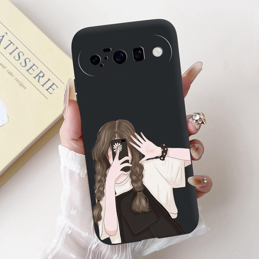 Neues Design 2025 Muster Hülle für Google Pixel 10 Pro XL Capa Weiches Silikon Schwarz Lackiert Vollabdeckung für Google Pixel10 Pro Funda