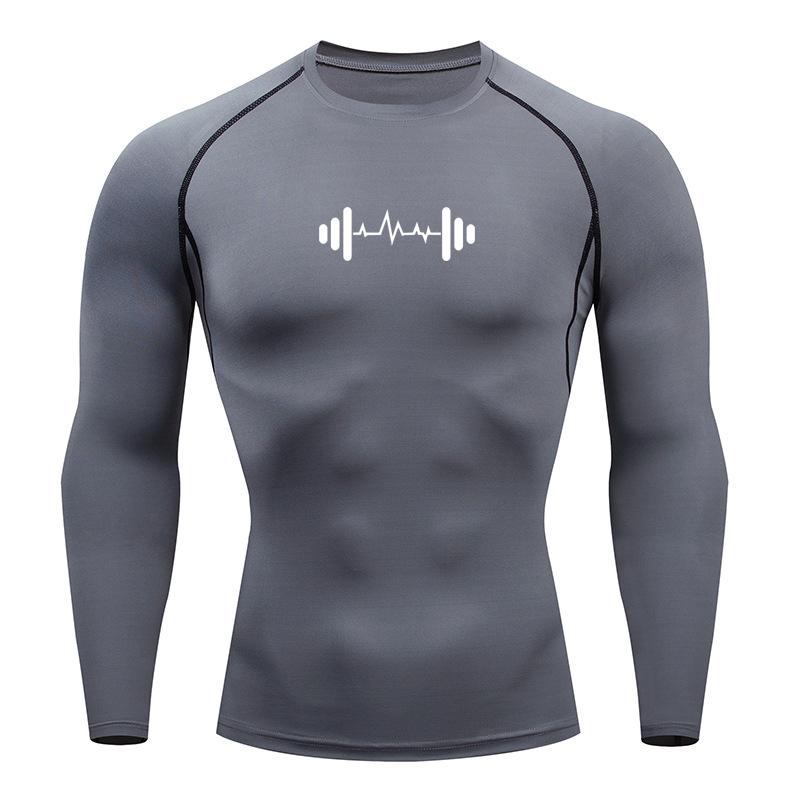 Men's Compression Shirt Gym Workout Sport Quick Dry Tight TShirts Outdoor Training Fitness Elasticity Tops Tee Summer Male