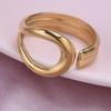 Simple Kpop Fashion Hollow Out Open Adjustable Stainless Steel Rings For Women Men Accessories Silver/Gold Color Jewelry Ring