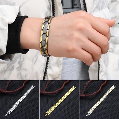 Men's Stainless Steel Treatment Magnetic Therapy Bracelet Hematite Detachable Bangle Energy Healing
