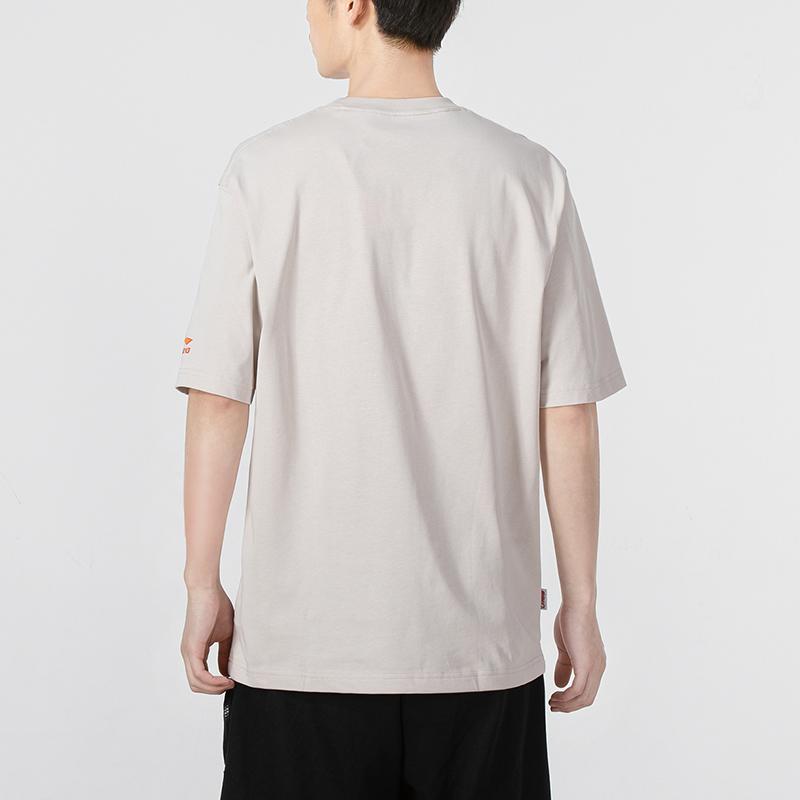 Li Ning Sports Lifestyle Series Text Print Sports Crew Neck Pullover Short Sleeve T-Shirt Men Tops Off-White AHSRC05-3