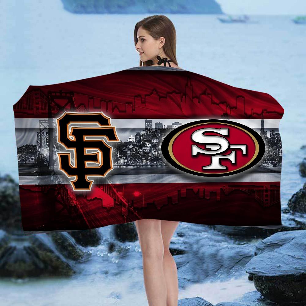 San Francisco 49ers Team Großes Mikrofaser Strandtuch Schnelltrocknendes Handtuch Sandstrandtücher Pooltuch für Reisen Schwimmbad Yoga