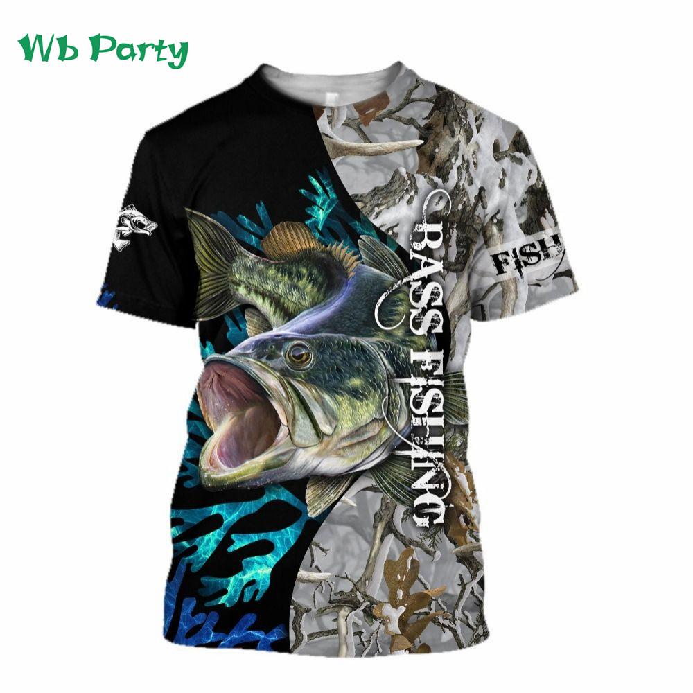Summer Round Neck 3D Fish Graphic Printed Top Fashionable Casual Short Sleeved Children's Boy T-shirts