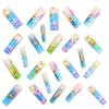 Ongle Carré Faux Clown Poisson Glacé Transparent Bleu Mer Paillettes Design Français Long Ongle à Presser Pour Fête Mariage Événement