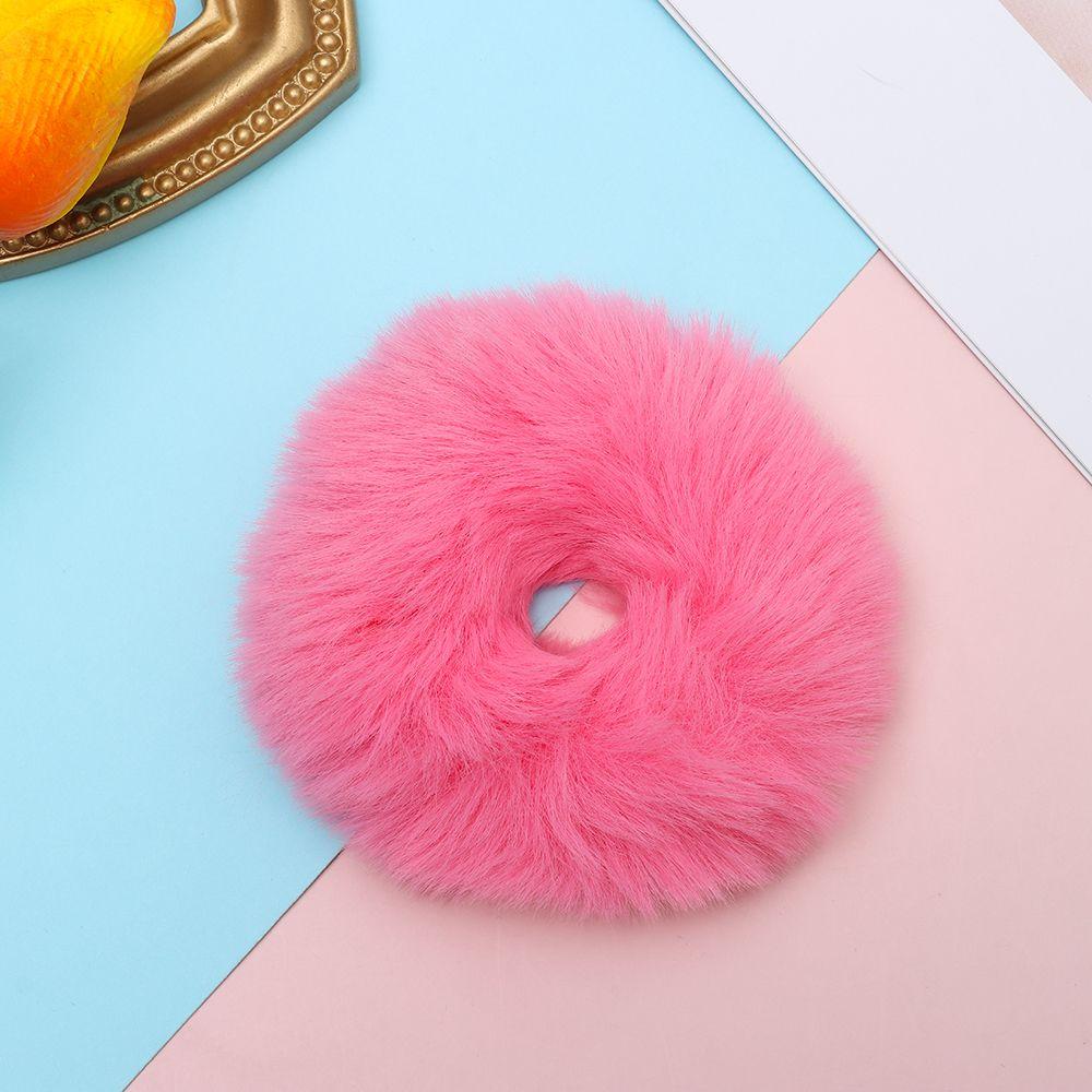2Pcs Women Girls Winter Fur Hair Scrunchies Pom Pom Hair Tie Fuzzy Elastic Hair Bands Ponytail Holders Hair Accessories