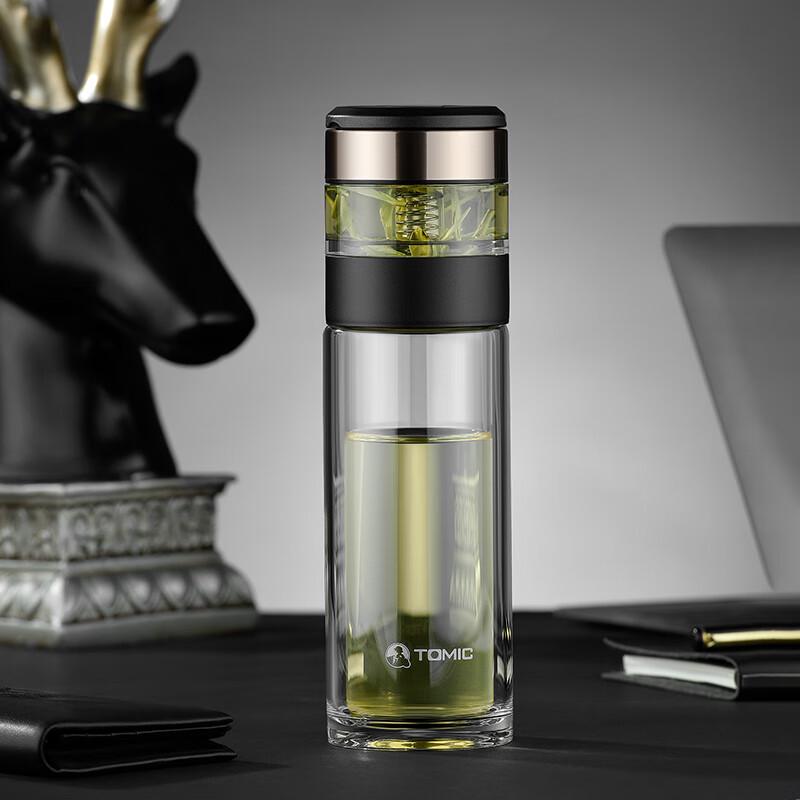 TOMIC TG80708 Double Wall Tea Infuser Glass Cup