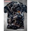 Starry Sky Bus Pattern T Shirts For Men Retro Train 3D Print