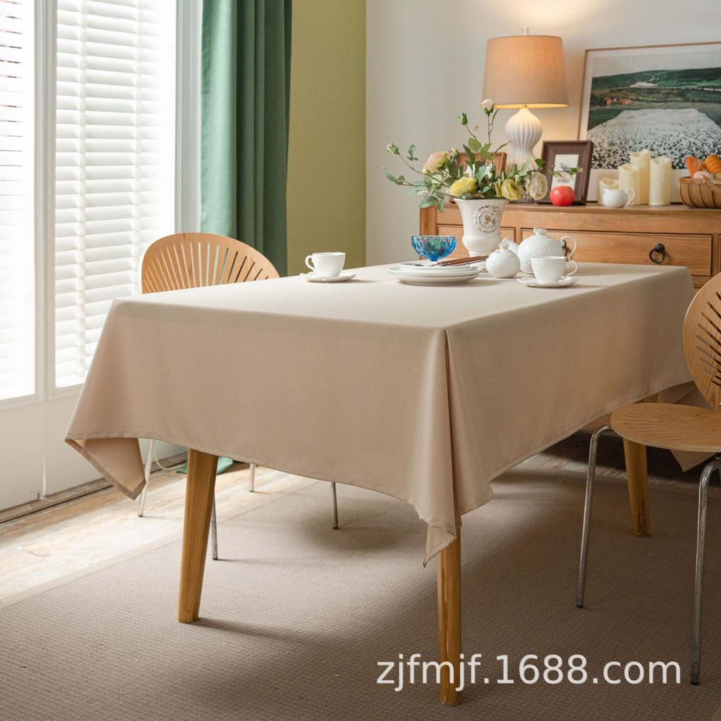 Cloth Dad Solid Color Rectangular Dining Table Cloth Household Coffee Table Dust Cover Cloth Living Room Kitchen Round Table Cloth