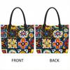  Bohemian Colorful Pattern Tote Bag Large Capacity Casual Daily Shoulder Bag for Shopping Travel