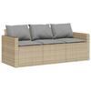 6 Piece Garden Sofa Set with Cushions Beige Poly Rattan