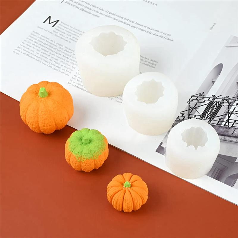 ABWR-Silicone Candle Mold Halloween Resin Mold Scented Candle Mold For Fall DIY Decoration Supplies Pumpkin