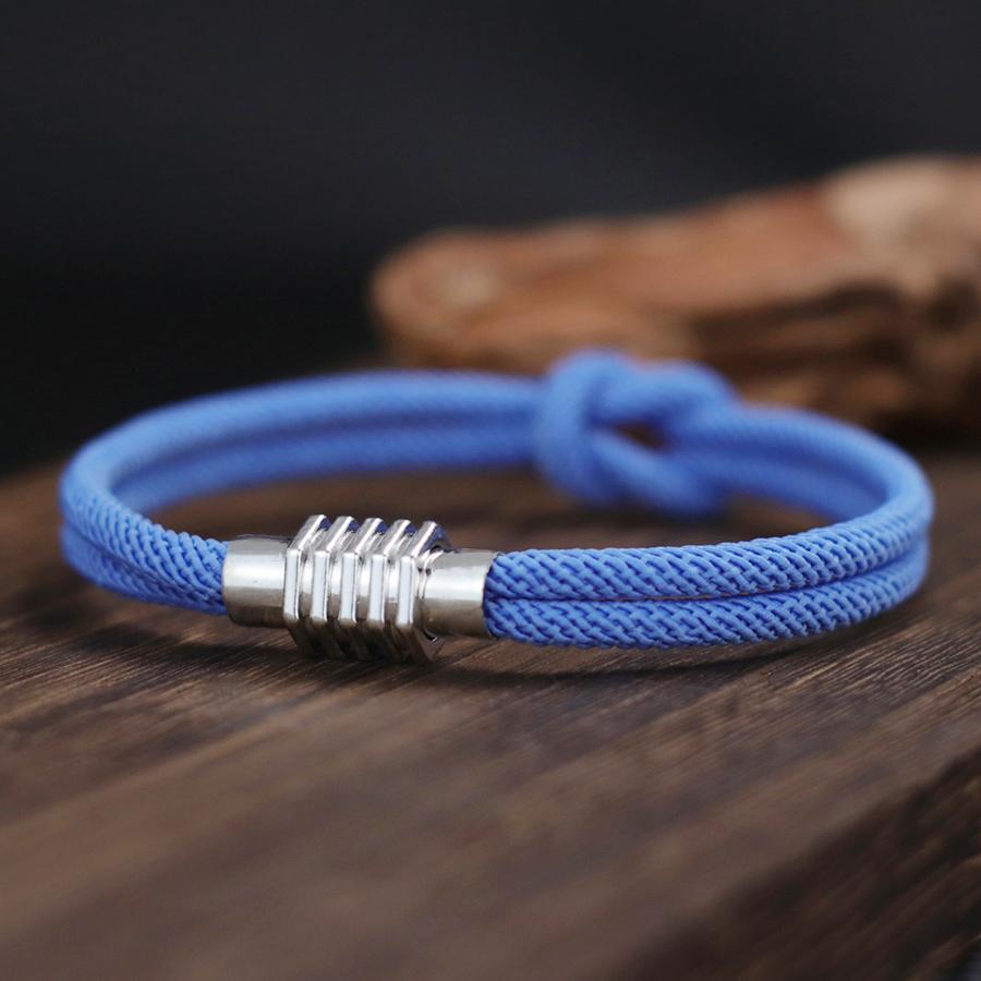 

Noter Stylish Concentric Knot Bracelet Men Women Valentine Day Braclet Grade A 4mm Cord Chain Braslet Magnet Buckle Pulsera Tela S 18.5cm 7.3Inch морской синий