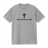 God Bless Him T Shirt Stylish Cross Design for All Occasions Vintage Soft Slightly Fashion Top For Everyday Wear