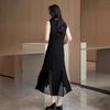 Temperament Sleeveless Black Dress Women's Summer New Loose and Thin Versatile Bottom Fishtail Vest Skirt