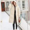 Long Puffer Jacket for Women Thicken Warm Quilted Hooded Coat Zip Up Full Length Down Coat Winter Outerwear