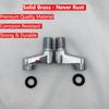 2pcs Solid Brass Shower Mixer Valve 65mm Adjustable Curved Corner Hot Cold Water Inlet Adapter Extension