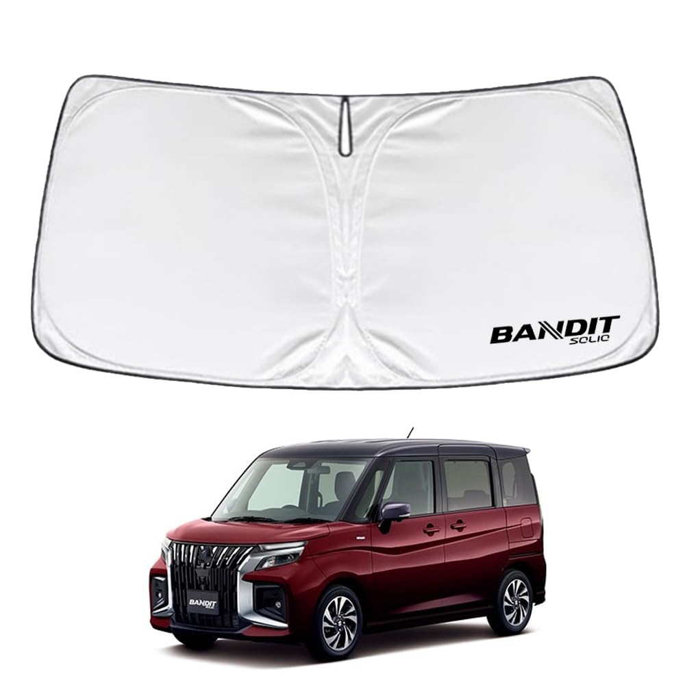 

SAWAKAKI Sunshade for Suzuki Solio Bandit Custom Designed for Windshields with Sun Heat UV Heat Compact Storage MAD7S, Logo, Protection, Insulation,