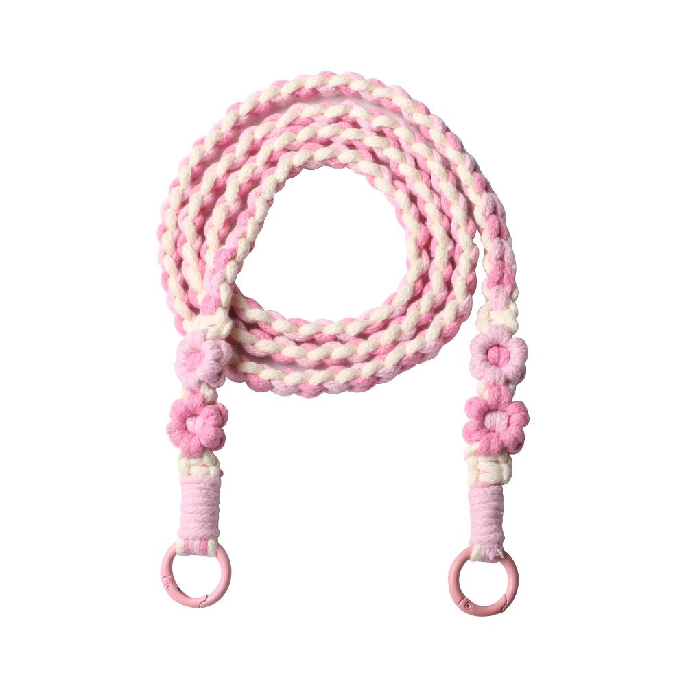Woven Flower Phone Lanyard with Heart Wrist Strap - Universal Anti-Lost Keychain for Phones & Cameras
