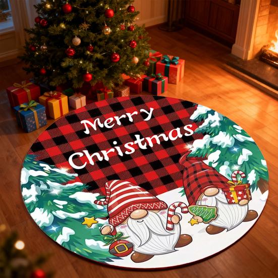 36 Inch Christmas Tree Skirt Cute Snowman/Gnome Rustic Xmas Tree Skirt