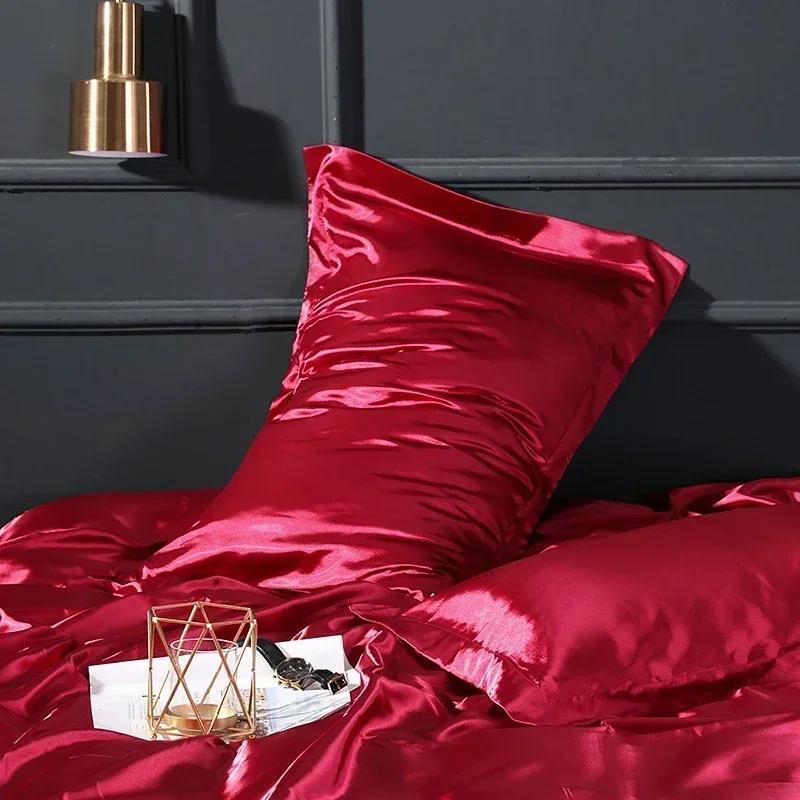 Luxury Blending Mulberry Silk Pillowcase Satin Soft Silky Two-sided Pillow Case Skin Beauty Skin Friendly Pillow Cover Solid