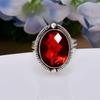Red Garnet 925 Sterling Silver Ring V5114, Red Ring, Oval Ring, Valentin's Day Gift, Gift For Her, Birthday Gift, Handmade Jewelry, Silver Jewelry, Un