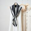 New Black Polka Dot Decorative Waist Seal Fashionable Versatile Triangle Scarf Multi-functional Women's Imitation Silk Triangle Silk Scarf