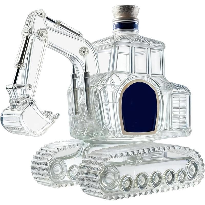 Bottiglia di Vino, Design Accattivante, 350ml, Caraffa per Whiskey a Forma di Escavatore Novità, Caraffa Bicchiere per Whiskey a Forma di Escavatore, Versamento Facile e Preciso