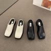 Fashion Women's closed toe shoes low heel square heel beige sandals mules platform loafers blocky black