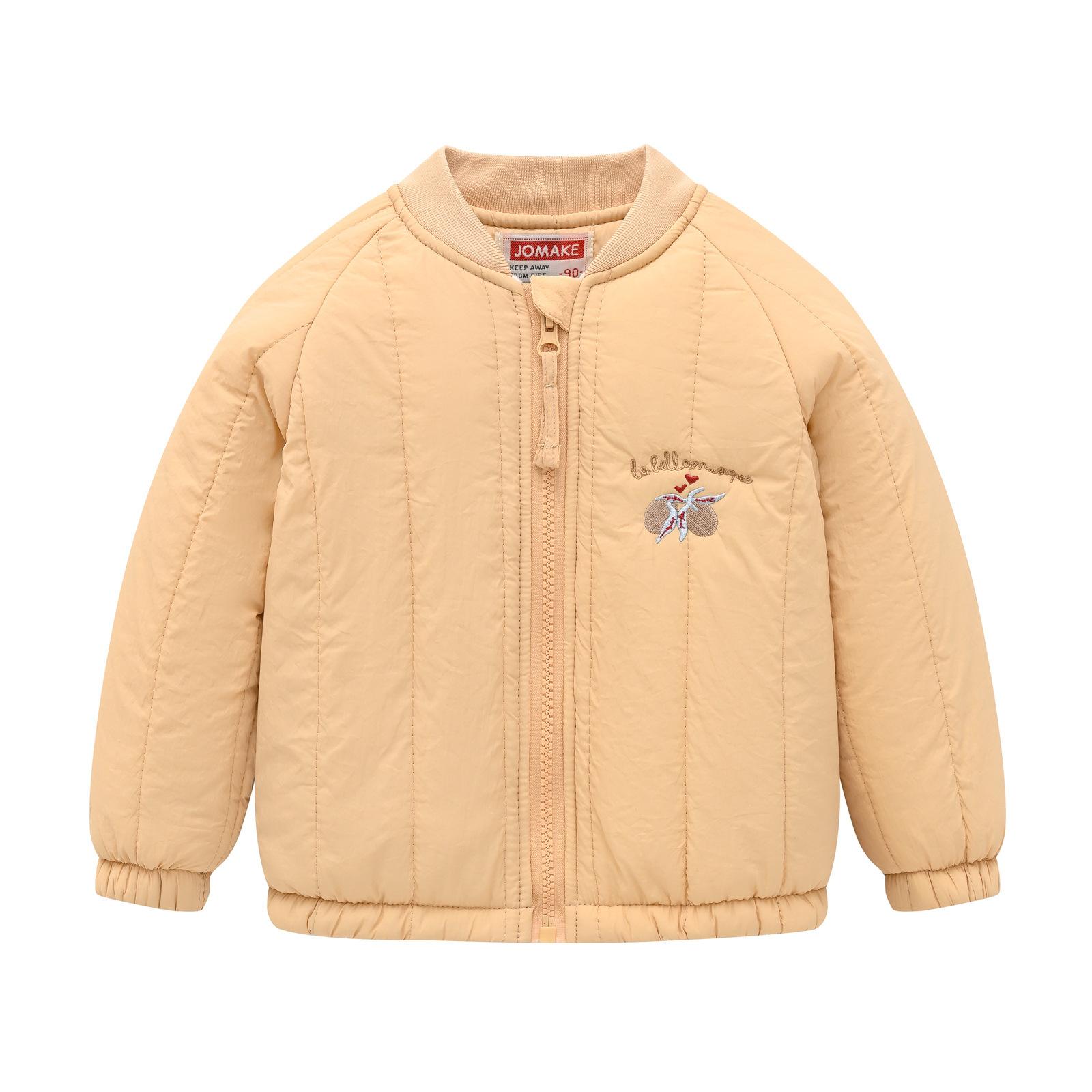 

Осенняя и зимняя вышивка для маленьких детей с мультяшным рисунком, милая, мягкая, модная, универсальная, хлопковая куртка, эластичная хлопковая куртка 80cm