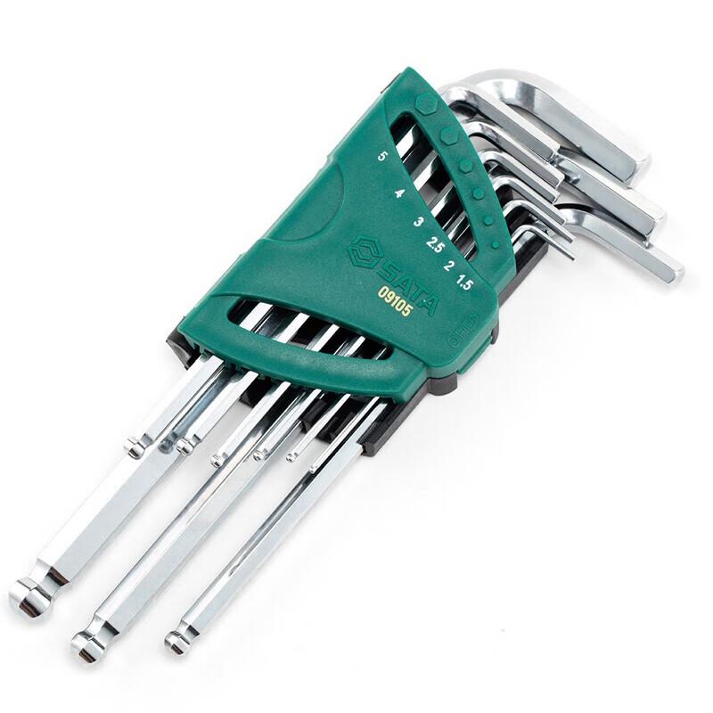 SATA 9-Piece Extended Ball-End Hex Key Set