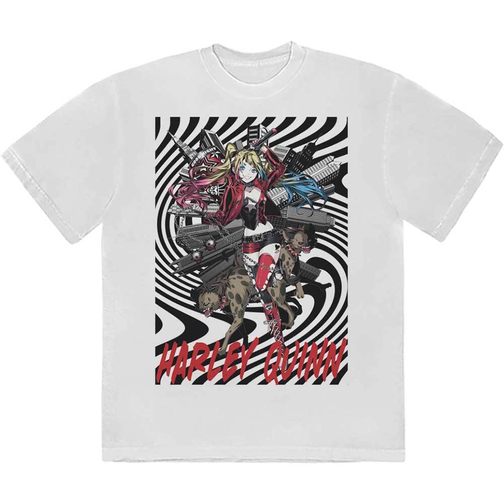 DC Comics Harley Quinn Spiral T-Shirt White New Unisex T-Shirt S