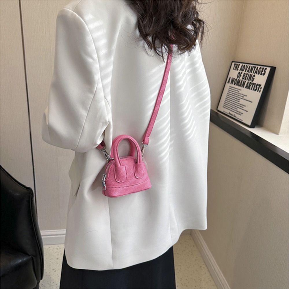 Solid Color Parent-child Bag PU Leather Sweet Shoulder Bag Cute Mini PU Crossbody Bag  Summer