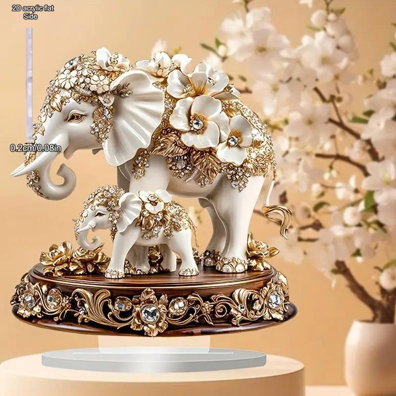 2D Flat Acrylic Elephant Decoration, Suitable for Indoor and Outdoor Decoration - No Batteries/electricity Required, Perfe