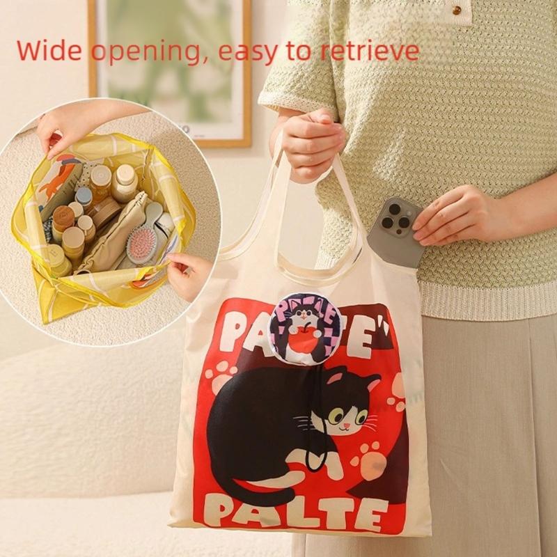 Portable Cartoon Storage Bag Foldable Travel Organizers For Underwear Accessories Multipurpose Polyester Shopping Toted