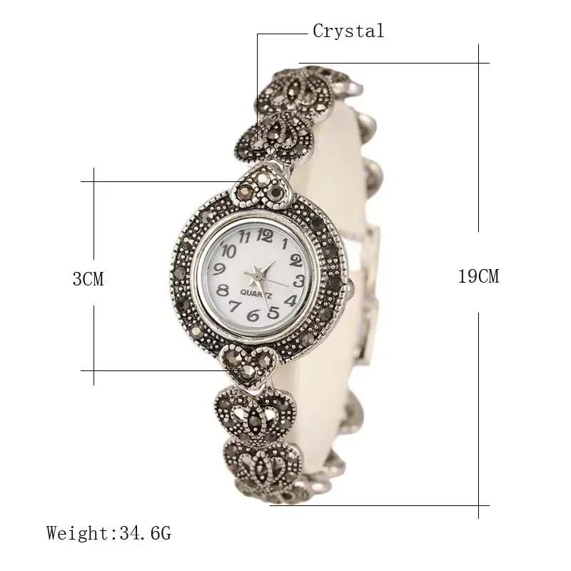 Rhinestone Ladies Elegant Watches Retro Vintage Luxury Bracelet Watch Women Clock Quartz Wristwatch Montre Femme Reloj Mujer