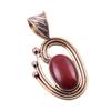 Natürlicher Roter Jaspis Edelstein 925 Massiv Sterlingsilber Zweifarbig Anhänger 1,50" n0V25