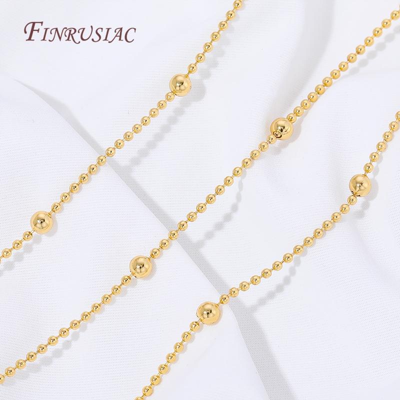 18K Gold Plated Brass Beads Chains For Jewelry Making,DIY Necklaces Bracelets Bulk Chain Accessories,Chain Fittings