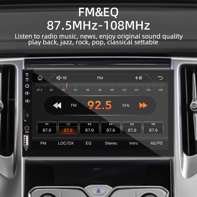 Car Radio CarPlay Android Auto 1 Din Bluetooth HD 7" Touch Screen Multimedia FM ISO Power Aux Input Bluetooth USB Mirror Link