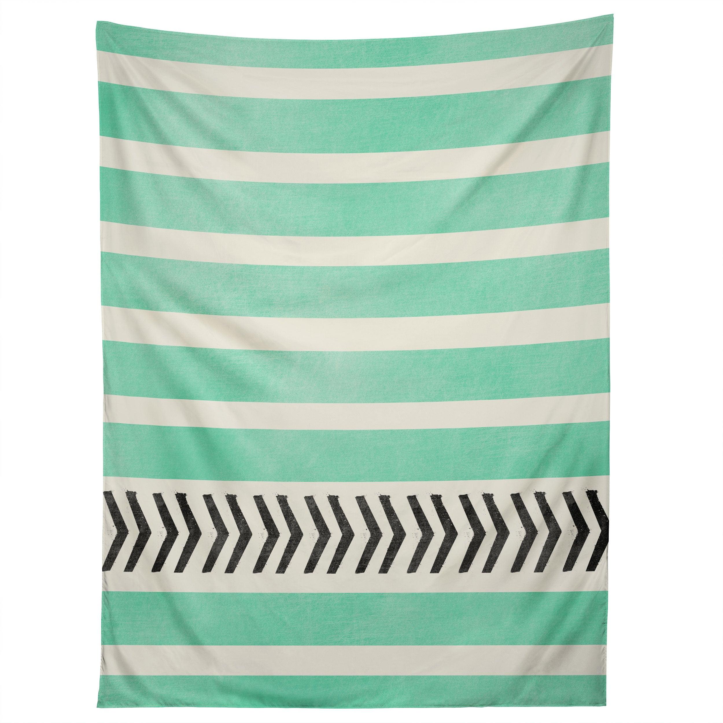 MINT STRIPES AND ARROWS tapestry 75x100