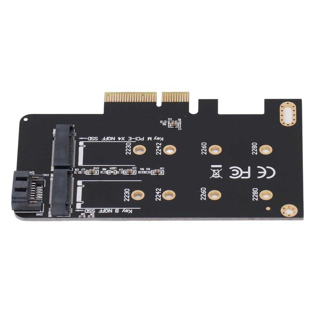 NGFF M.2 to PCIe Adapter Support NGFF B Key M Key PCIe X4 Card with SATA 3.0 Cable for 2242 2260 2280 SSD