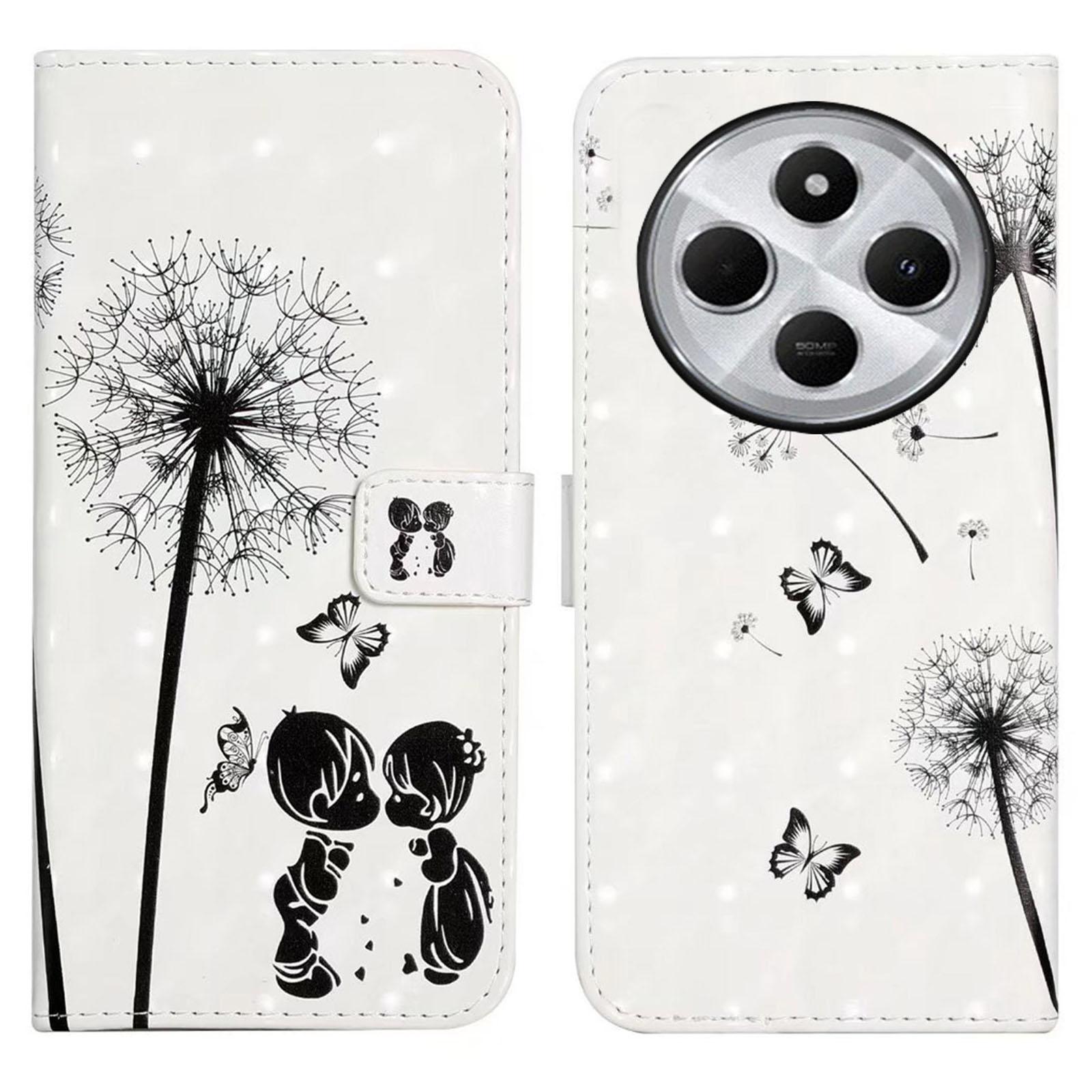 

Для Xiaomi Poco C75 4G/Redmi 14R 5G/14C 4G Чехол 3D Креативный узор PU Кожа Подставка Чехол для телефона Kids and Dandelion