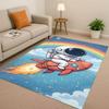 3D Cartoon Astronaut Weltraumfahrer Planet Wohnzimmer Rutschfester Teppich für Schlafzimmer Spielzimmer Sofa, Heimdekoration Fußmatte Weihnachten