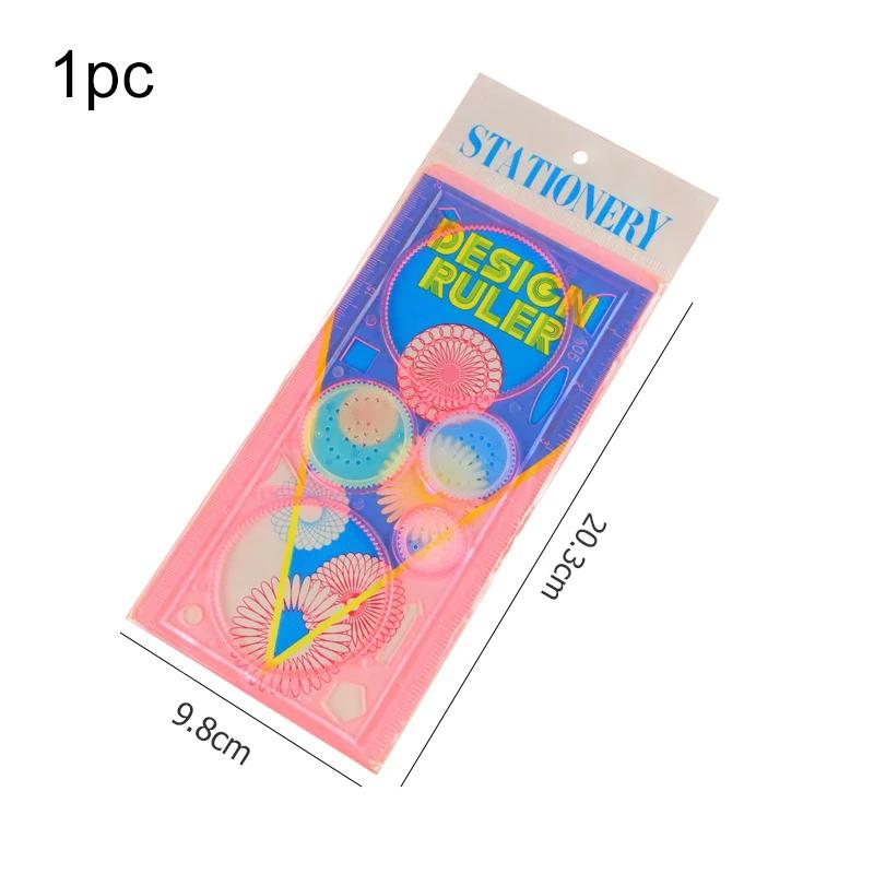 1PC Children Drawing Toys Spirograph Ruler Multifunctional Magic Set Ruler Versatile Gauge Curve Gear Painting Ruler for Kid TMZ
