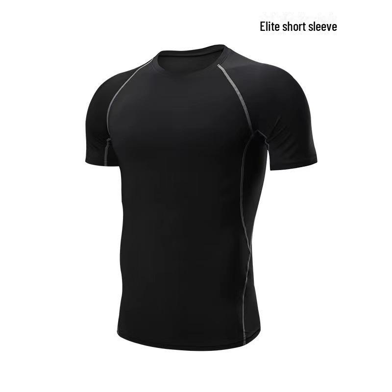 Men's Quick-Dry Summer Sports T-Shirt - Elastic, Breathable, Short-Sleeve for Running & Training