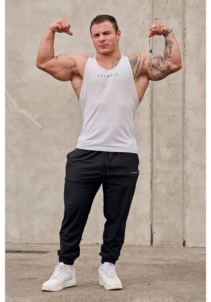 YoungLA Herren Slim-Fit Ärmelloses Schnelltrocknendes Muskel-Tanktop