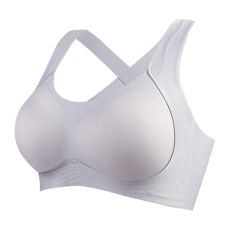 Medium Impact Seamless Sports Bra for Small Bust, Push Up Lift Integrated Crisscross Beautiful Back Side Support Anti-Sagging Wireless Lingerie