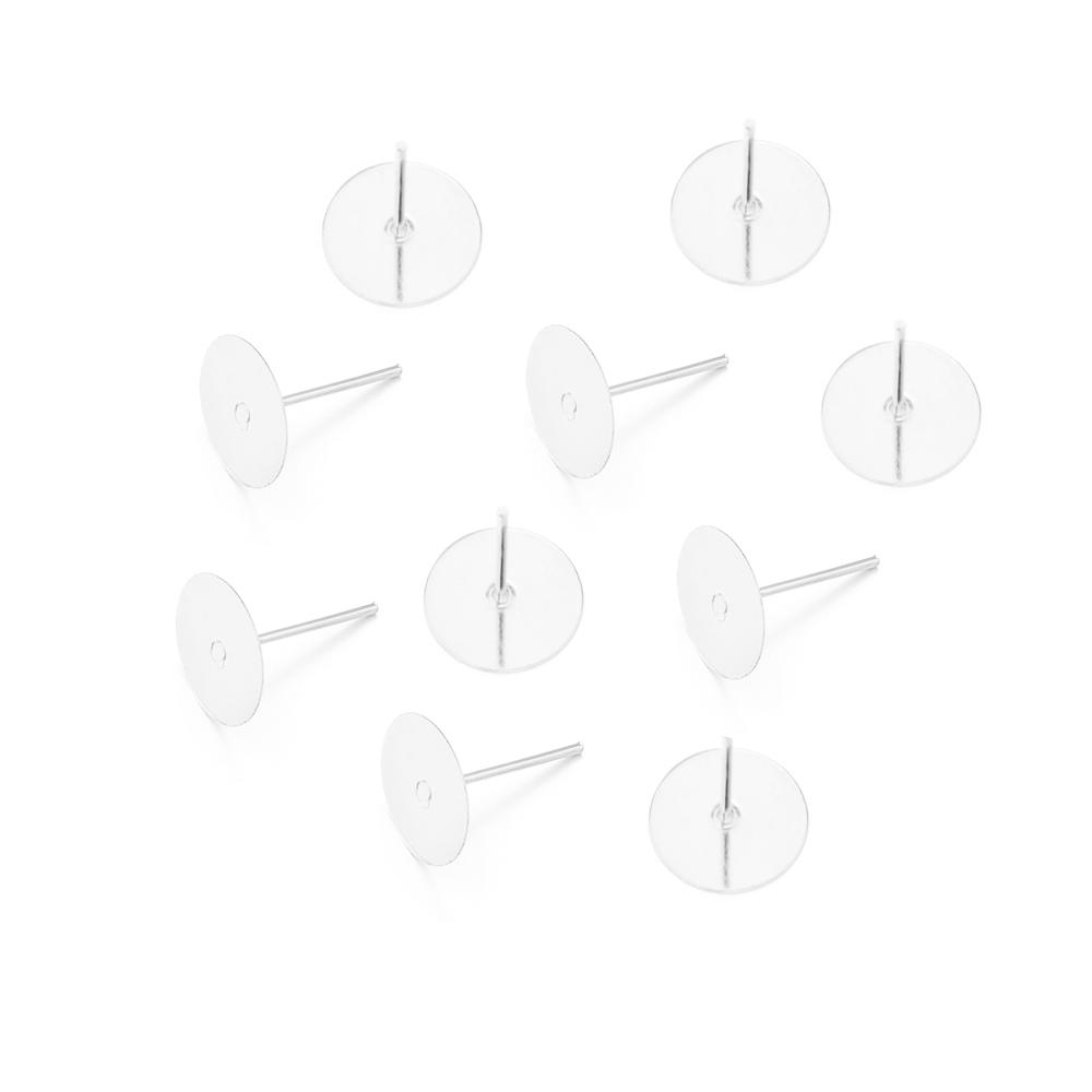 100-200pcs/lot Metal Blank Post Earring Studs Base Pins With Earring Plug Earring Base Tray For Jewelry Making DIY Earring