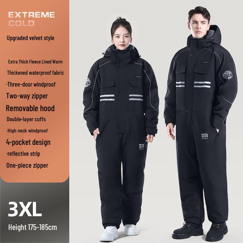 Bemei Fleece-Lined Waterproof Electric Bicycle Windbreaker - Winter Warm, Windproof, Thickened, Double-Sided.